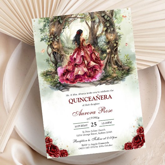 Invitation moderne rustique pour Quinceanera