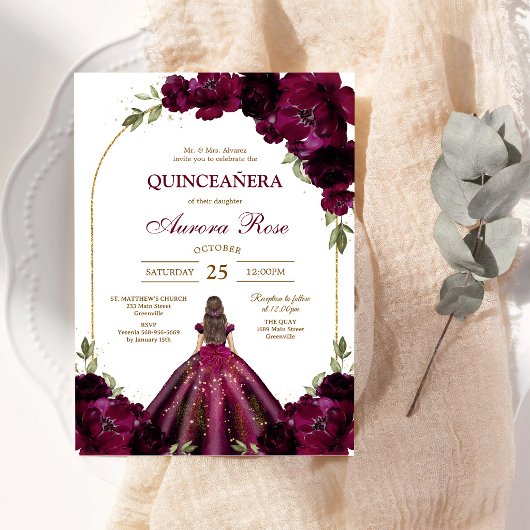 Invitation moderne rustique pour Quinceanera