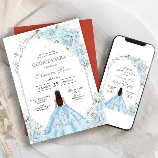 Invitation moderne rustique pour Quinceanera