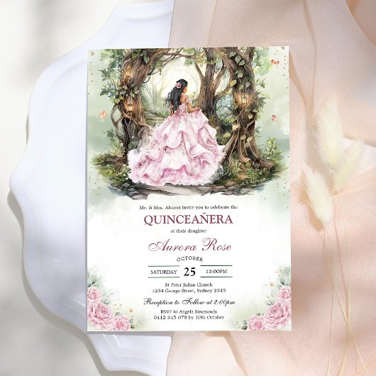 Invitation moderne rustique pour Quinceanera