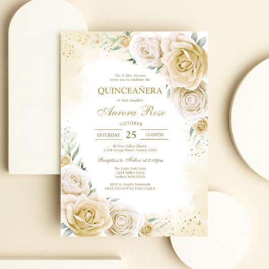 Invitation moderne rustique pour Quinceanera