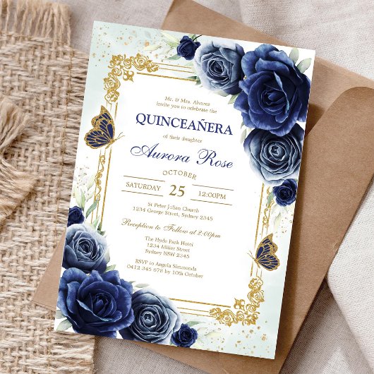 Invitation moderne rustique pour Quinceanera