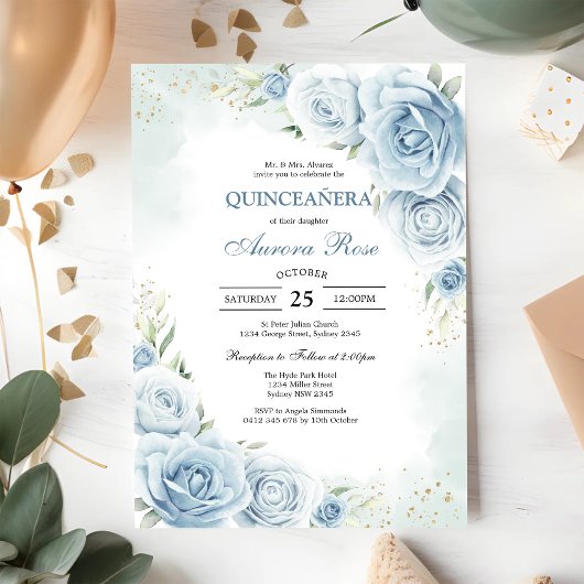 Invitation moderne rustique pour Quinceanera