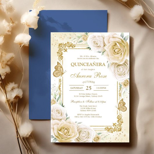Invitation moderne rustique pour Quinceanera