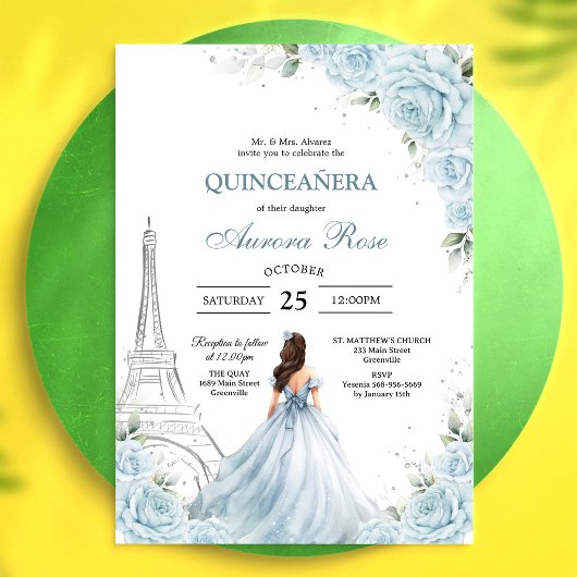 Invitation moderne rustique pour Quinceanera