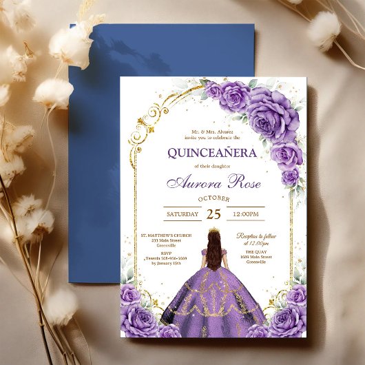 Invitation moderne rustique pour Quinceanera