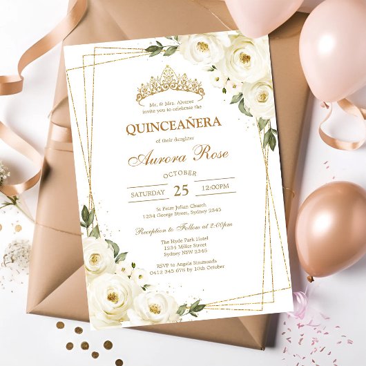 Invitation moderne rustique pour Quinceanera