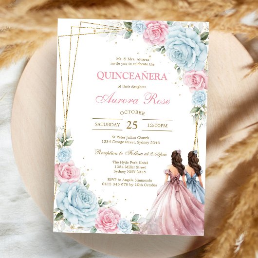 Invitation moderne rustique pour Quinceanera