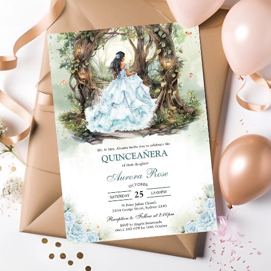 Invitation moderne rustique pour Quinceanera