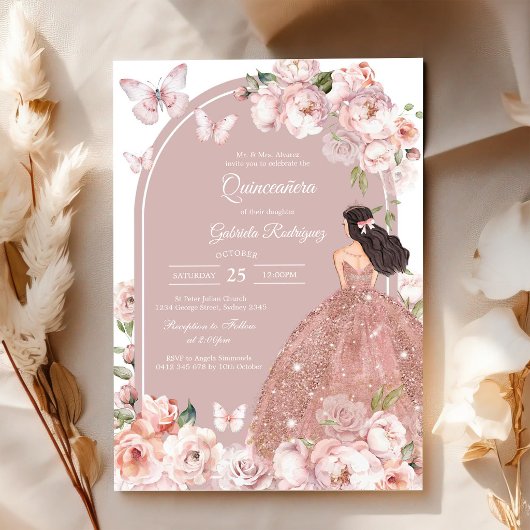 Invitation moderne rustique pour Quinceanera