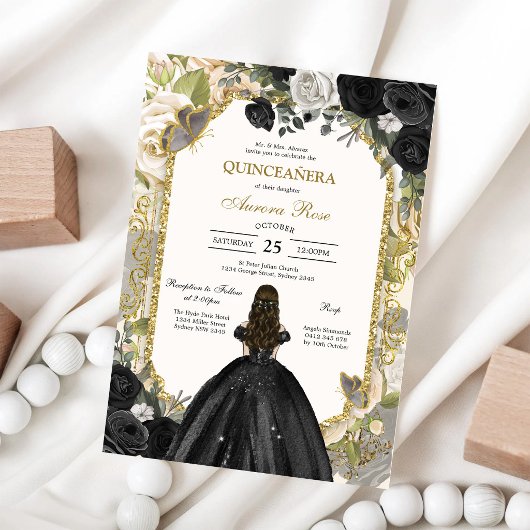 Invitation moderne rustique pour Quinceanera