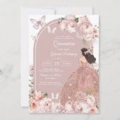 Invitation moderne rustique pour Quinceanera (Devant)