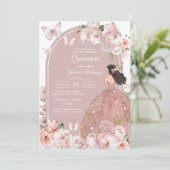 Invitation moderne rustique pour Quinceanera (Debout devant)