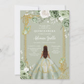 Invitation moderne rustique pour Quinceanera (Devant)