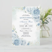 Invitation moderne rustique pour Quinceanera (Debout devant)