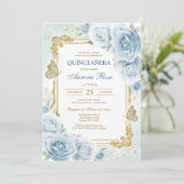 Invitation moderne rustique pour Quinceanera (Debout devant)
