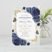 Invitation moderne rustique pour Quinceanera (Debout devant)