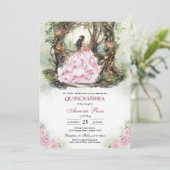 Invitation moderne rustique pour Quinceanera (Debout devant)