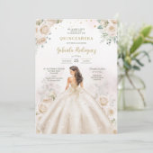 Invitation moderne rustique pour Quinceanera (Debout devant)