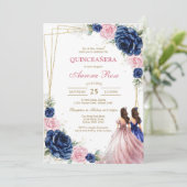 Invitation moderne rustique pour Quinceanera (Debout devant)