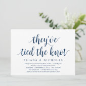 Invitation Moderne Rustique Propre, Police Navy, Mariage Elop (Debout devant)
