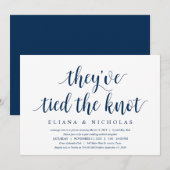 Invitation Moderne Rustique Propre, Police Navy, Mariage Elop (Devant / Derrière)
