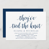 Invitation Moderne Rustique Propre, Police Navy, Mariage en E (Devant / Derrière)