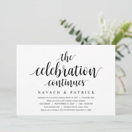 Invitation Moderne Rustique Propre, Police Noire, Mariage Int (Debout devant)