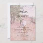 Invitation Moderne Rustique Rosé Romantique Revêtement Ajoute (Devant)