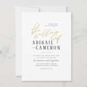 Invitation Moderne Rustique Type Gold Letting Mariage photo (Devant)