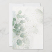 Invitation Moderne Sage Green Eucalyptus & Gold Mariage (Dos)