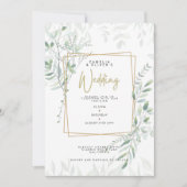 Invitation Moderne Sage Greenery Mariage QR Code RSVP Invitat (Devant)