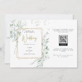 Invitation Moderne Sage Greenery Mariage QR Code RSVP Invitat (Devant)