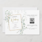 Invitation Moderne Sage Greenery Mariage QR Code RSVP Invitat (Devant)
