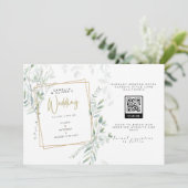 Invitation Moderne Sage Greenery Mariage QR Code RSVP Invitat (Debout devant)