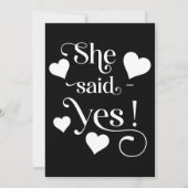 Invitation Moderne Sauvez la Date avec Photo- Elle a dit Oui (Dos)