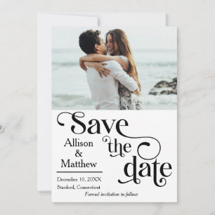 Invitation Moderne Sauvez la Date avec Photo- Elle a dit Oui
