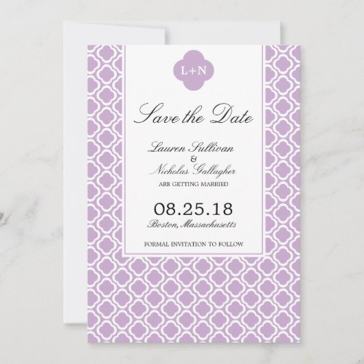 Invitation Moderne Save the Date à motif marocain (Devant)