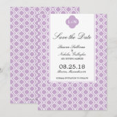 Invitation Moderne Save the Date à motif marocain (Devant / Derrière)
