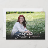 Invitation Moderne Script 2 Photo Graduation horizontale (Devant)