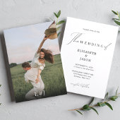 Invitation Moderne Script Calligraphie Monogramme Mariage pho