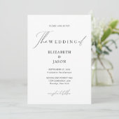Invitation Moderne Script Calligraphie Monogramme Mariage pho (Debout devant)