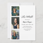 Invitation Moderne Script Calligraphie Photo Graduation (Dos)