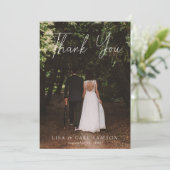 Invitation Moderne Script Calligraphie Photo Mariage Merci (Debout devant)