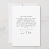 Invitation Moderne Script Calligraphie Photo Mariage Merci (Dos)