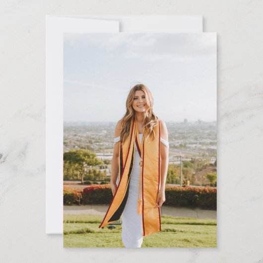 Invitation Moderne Script Graduation Gold Casquette Party Inv (Dos)