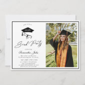Invitation Moderne Script Photo Ecole (Devant)
