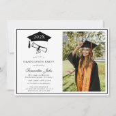 Invitation Moderne Script Photo Ecole (Devant)