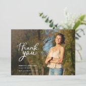 Invitation Moderne Script Photo Graduation 2026 Merci (Debout devant)