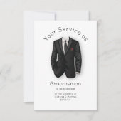 Invitation Moderne serez-vous mon costume et ma Cravate Groom (Devant)